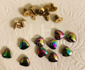 10 Mm Heart Rainbow Color Purse Feet. $8.00/pack Of