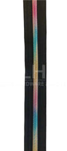 Load image into Gallery viewer, #5 Black Tape With Variety Teeth Colors $1.50-$1.90/yard
