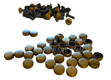 Load image into Gallery viewer, 8 Mm Flat Cap Rivet $5.99/Pack Of 100 Sets Brush Antique Brass With 10Mm Long Post
