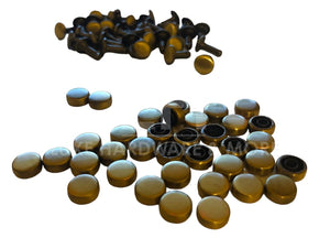 8 Mm Flat Cap Rivet $5.99/Pack Of 100 Sets Brush Antique Brass With 10Mm Long Post