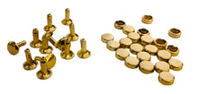 Load image into Gallery viewer, 8 Mm Flat Cap Rivet $5.99/Pack Of 100 Sets Light Gold With 12Mm Long Post
