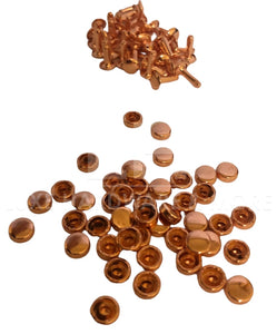 8 Mm Flat Cap Rivet $5.99/Pack Of 100 Sets Rose Gold With 12Mm Long Post