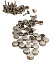 Load image into Gallery viewer, 8 Mm Flat Cap Rivet $5.99/Pack Of 100 Sets Silver With 12Mm Long Post
