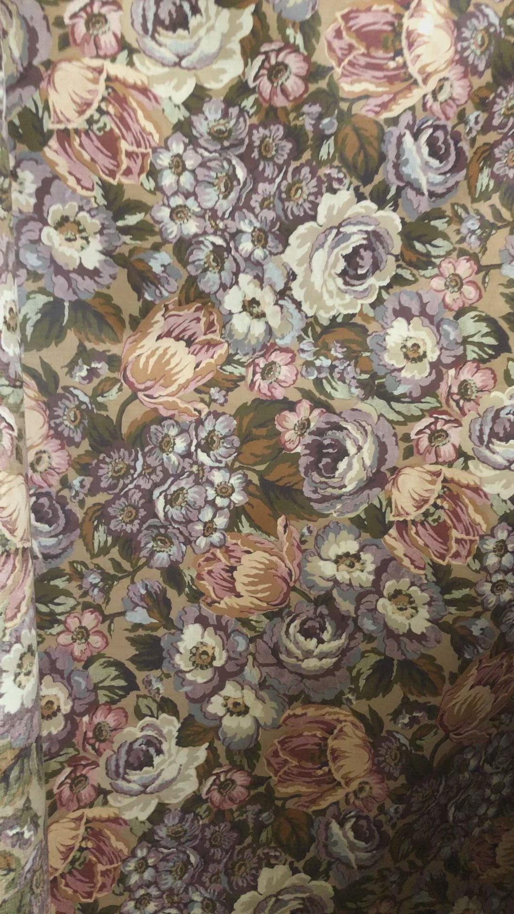 HOME DECOR FABRIC WITH FLOWERS ALL OVER $3.00/YARD