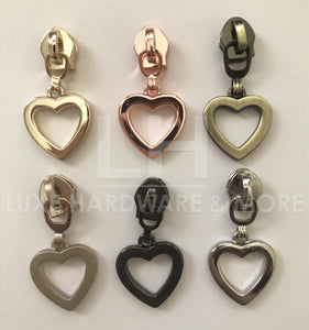 Custom Designed #5 Heart Pulls For Nylon Tape $8.00/dozen