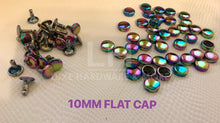 Load image into Gallery viewer, Flawed/ Off Colored Rainbow Double Cap/flat Cap Rivets In Variety Sizes $5.00 - $8.00/pack Of 50
