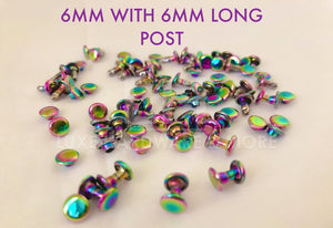 Rainbow Double Cap/flat Cap Rivets In Variety Sizes $12.00 - $18.00/pack Of 50 Sets